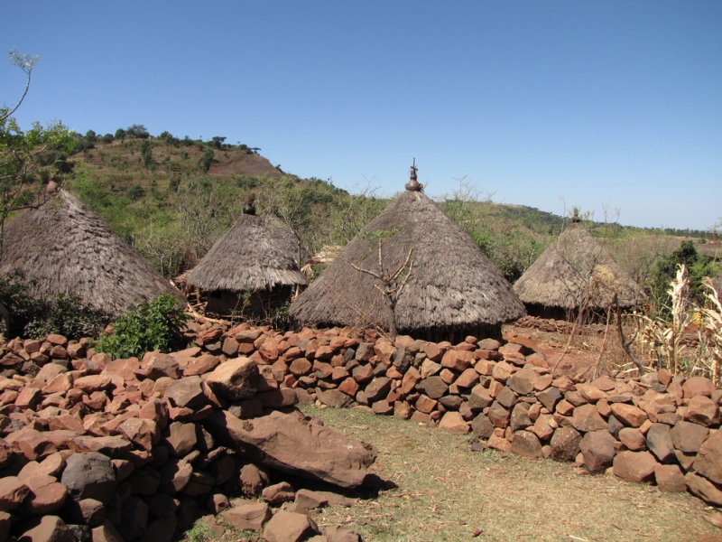plemię Konso - tradycyjne zabudowania